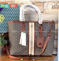 100%New Tory Burch Gemini Link Canvas Small Tote
