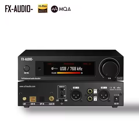 Fx-audio DA06 DAC XMOS XU-316 Dual AK4493S Bluetooth QCC5125 AUDIO Decoder Supports MQA DSD512 PCM 3