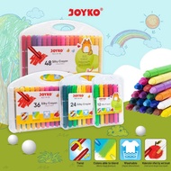 JOYKO SILKY CRAYON TWIST WASHABLE COLOR SET 12 24 36 48 SOFT CRAYON COLORS ROTATING WASHABLE