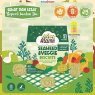 Alamii Multigrain Seaweed & Veggie Biscuits 60g (3 bags x 20g) - Healthy Biscuits for MPASI Snacks