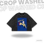 HIKARU Croptee ANIME Washed SAITAMA "SHUT UP" | Crop top T-SHIRT | Anime T-shirts | Anime crop top |