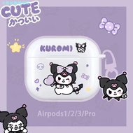 Kuromi airpods 3rd Generation Protective Case Apple pro 3rd Generation Earphone Case Cute 1/2 Soft Silicone Transparent
