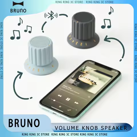 BRUNO Volume Knob Speaker Magnetic Waterproof Knob Speaker True Wireless Stereo Mini Portable Blueto