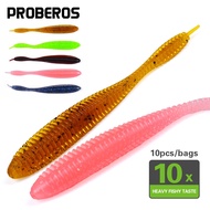 [10PCS] proberos Little Worm Soft Plastic Needle Fishing Lure Baits Casting  Umpan  Sebarau Haruan S
