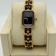 【97%新❤️經典永恆✨全網最低價】Chanel香奈兒 Premiere黑金方糖女士手錶 M碼