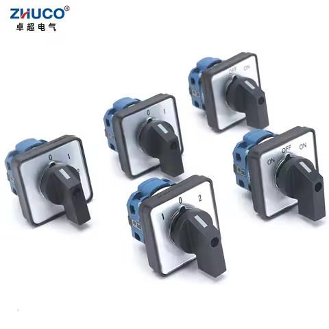ZHUCO SZW26/LW26-20 OFF-ON ON-OFF-ON 20A 660V 1 Pole 4 Terminals Selector Rotary Cam Changeover Swit