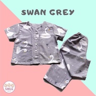 Premium quality children's pajamas with Swan Gray motif (can be a couple, mom and kids)