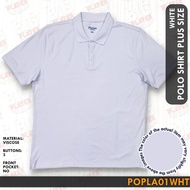 Plus Size Men's Polo T Shirt With 3 button No Pocket Color White (Plain) Code POPLA01WHT
