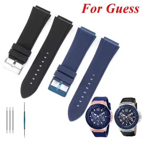 For Guess W0247G3 W1058G2 W0040G3 W0040G3 Watch Strap Blue Bracelet Silicone Rubber Watchband 22mm X