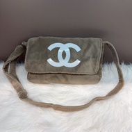 Chanel香奈兒中古卡其色毛巾包