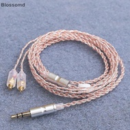 Blossomd HiFi Earphone Upgrade Cable MMCX 3.5mm 1.2m Silver Plated Core Cable For  IE200/IE300/IE600