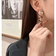 [Shopee Special Selection] Asian Black Onyx Red Diamond Leopard Earrings 0B9A 2b0