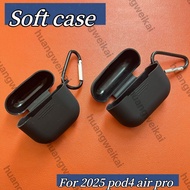 silicone case Compatible For 2025 airpods 4 pro2 With Keychain wireless bluetooth pod4 Earphone soft