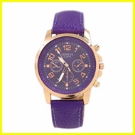 ☑ ▤ △ Geneva Roman Numerals Faux Leather Wrist Watch3