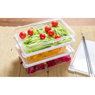 Clear Transparent White Food Container Refrigerator Tupperware Storage Kitchen Organizer Lunch box