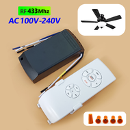WenQia RF 433MHz 220V 230V Remote Control Receiver and Transmitter Kit for Ceiling Fan LampTiming Wireless Control