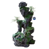 Smiling Fish Aquarium [Simulation Rockery HXD-009] 19x12.5x31.5cm Landscaping Decoration Small Objec