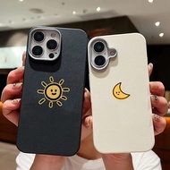 Moon and Sun Couple Pattern PU Leather Case for Samsung Galaxy S25 Ultra S25 Plus M17 F17 M07 F07 F5