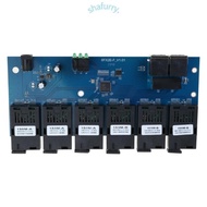 SHFY PCBA Board 10M 100M Fiber Optics Media Converters 2 RJ45 to 6SC A+B Fiber Connection 1310nm 155
