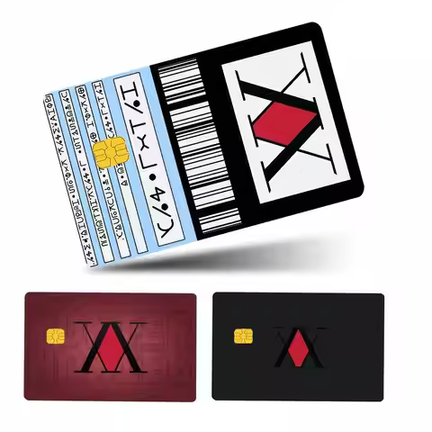 Anime Hisoka Hunter X Hunters Anime 4pcs 1Set Film Skin Sticker Tape For Bank Credit Debit Card