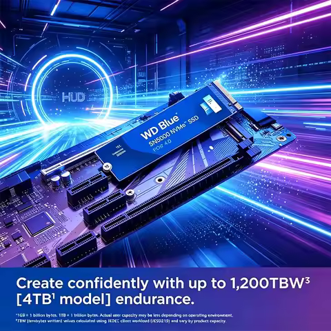 Western Digital SN5000 WD Blue 1T 2T PCIe Gen 4.0 NVMe M.2 2280 Internal SSD Hard Drive for Laptop G