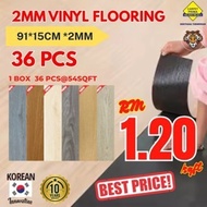 [KEPING] TIGER 2MM VINYL FLOORING SELF ADHESIVE 1box 36pcs 54sqft Sticker Paling Tebal/WATERPROOF/DI