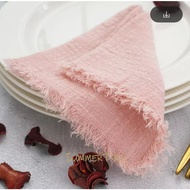 [Fast Delivery]50pcs 32x32cm Cloth Napkins Pure Cotton Gauze Napkin Handkerchief Cheesecloth Vintage