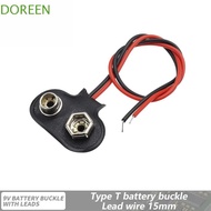 DOREEN 10Pcs Battery Holder Clip, Soft Hard Shell Battery Holder Battery Clip Connector, Black Red C