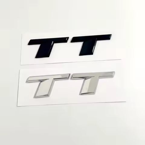 3D ABS Chrome Black TT Logo Letters Car Trunk Emblem Badge Decal For Audi TT RS MK1 8N 8J MK3 8S MK2