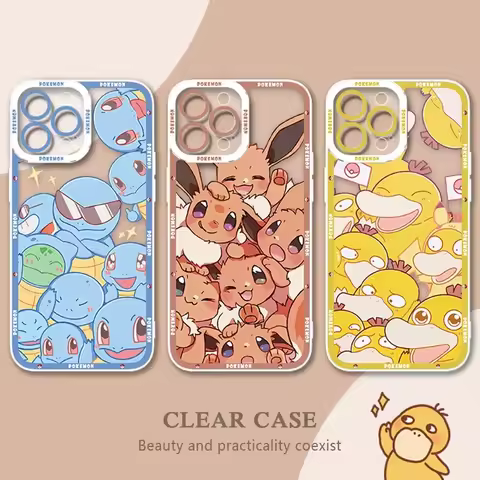 Cartoon P-Pokemon Soft Silicone Phone Case For iPhone 17 Air 15 14 13 12 11 Pro Max 16 15 14 Plus Sh