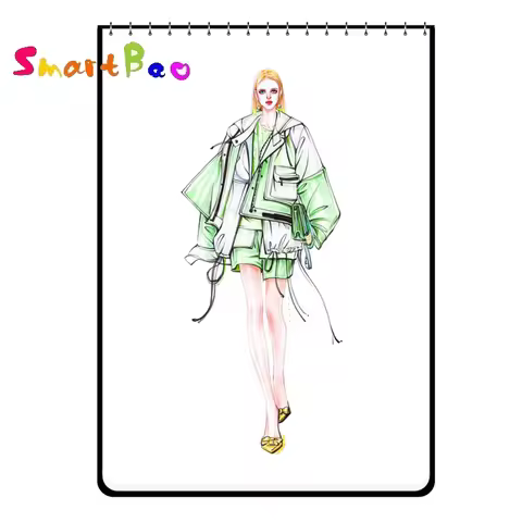 A4 Fashion Women Sketch Book Marker Clothing Design Drawing Sketchbooks Skateboard Dotted Human Body