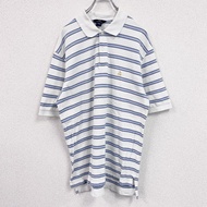 Brooks Brothers 346 短袖 Polo 衫，條紋，白色，L 碼，古著