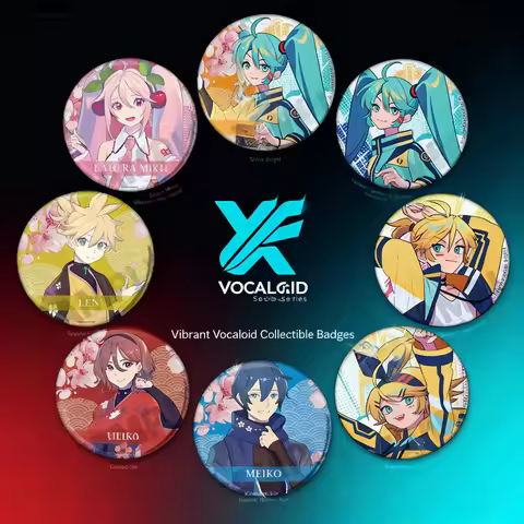 Vocaloid Anime Badge Pin Keychain Collectible Gift for Fans Featuring Miku Hatsune Kagamine Rin Len 