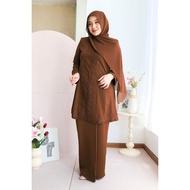 BAJU KURUNG MODERN LACE KEBAYA MODERN QISTHEENA RICH BROWN GOLD OLIVE MAROON SAGE GREEN