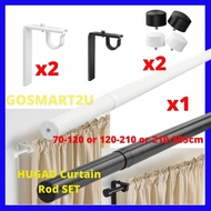 IKEA BETYDLIG Wall RAFFIG HUGAD Curtain rod 70-210cm 120-210cm 210-385cm Set Adjustable Rod Langsir