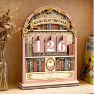 2D Retro Reading Tracker, Annual Book Counter Decor - Can Track Up To 999 Books Per Year. Comes With
