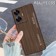 HP Latest REALME C55 Case 2025 Aesthetic Wood Motif | Cool Case - Protective Softcase REALME C55hp -