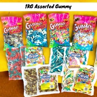 1KG V.ka Sour Gummy Candy Masam Manis [dolphin/caterpillar/ cola /Donut] / Hepin Gummy manis or masa