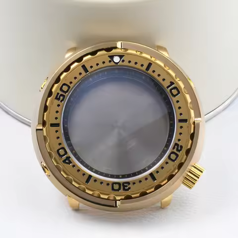 Watch case Aluminum bronze super Luminous Tuna Can Sapphire glass Diving watch case fits Seiko for N