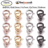 BeeBeecraft 10pcs 304 Stainless Steel Lobster Claw Clasps 9x6x3mm for DIY Jewelry Crafting