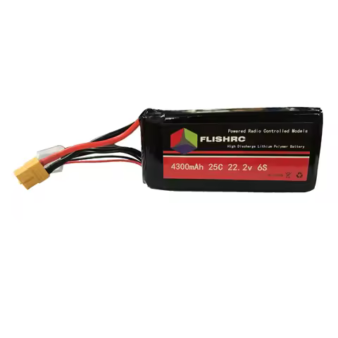 1PCS FLISHRC Lipo Battery 4300mAh 6S 22.2V 25C for FL500 Black Hawk AH-1 Cobra Helicopter