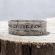 墨西哥錢幣戒指 50披索 1985，墨西哥錢幣戒指，墨西哥風格戒指，墨西哥戒指