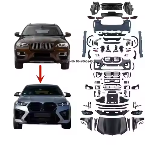 E71 Body Kit for X6 E71 Upgrade to 2023+ G06-X6M Bodykit Front Bumper Rear Bumper Tunning Kit E71 to