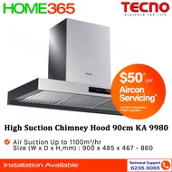 Tecno High Suction Chimney Hood 90cm KA 9980