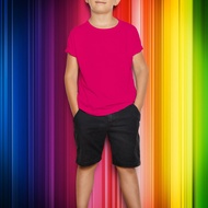 Fuchsia Plain Kids T-Shirt Baju Kosong Budak