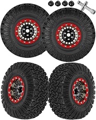 1.9 Beadlock Tire for 1/10 RC Crawler SCX10 90046 AX103007 TRX4 TRX6 Gen7 8 D90 VS4-10 MST CFX, Alum