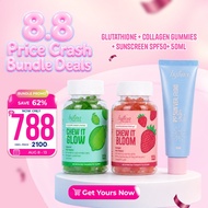 Byfina Glutathione + Collagen + SPF50+ PA++++ Bundle for Skin Brightening, Bloom, & UV Protection