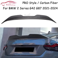 PRO Style Carbon Fiber Rear Spoiler Trunk Lip For BMW 2 Series G42 G87 M2 218i 220i 230i 225i 2021-2