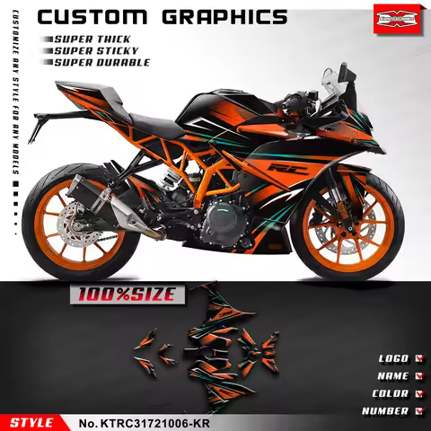 KUNGFU GRAPHICS Custom Racing Graphics Vinyl Sticker for KTM RC 125 200 250 390 2017 2018 2019 20 21