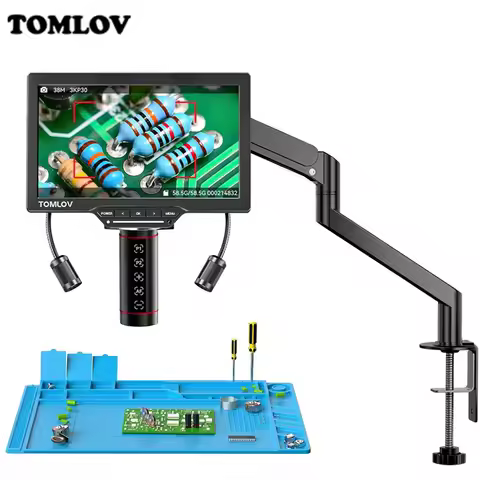 TOMLOV 3K Autofocus Digital Microscope 2000X TM3K-AF Max HDMI Electronics Microscopes for Soldering